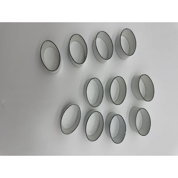 Vintage Ikea Napkin Rings Swedish Heder Kaarina Brieditis Blue & White Enamel - Picture 9 of 9